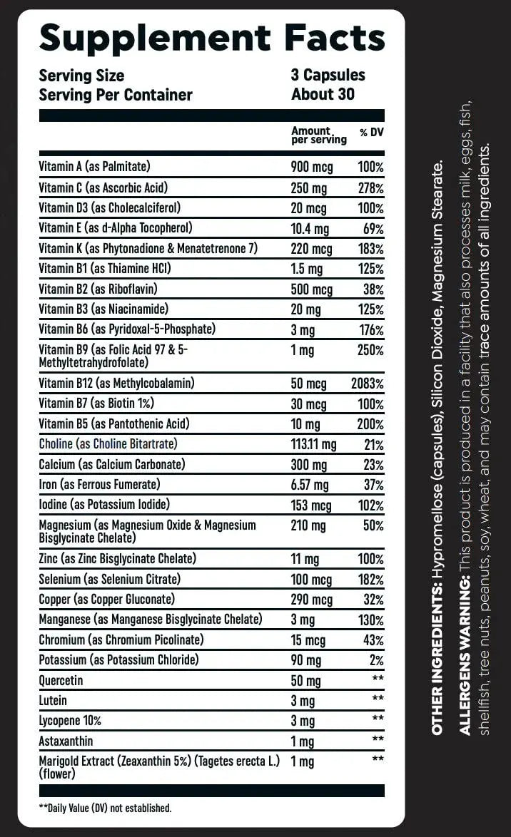Multi VIT by HTLT | Complete Multivitamin for Men and Women | Daily Energy and Immunity Supplement | HTLT Supps