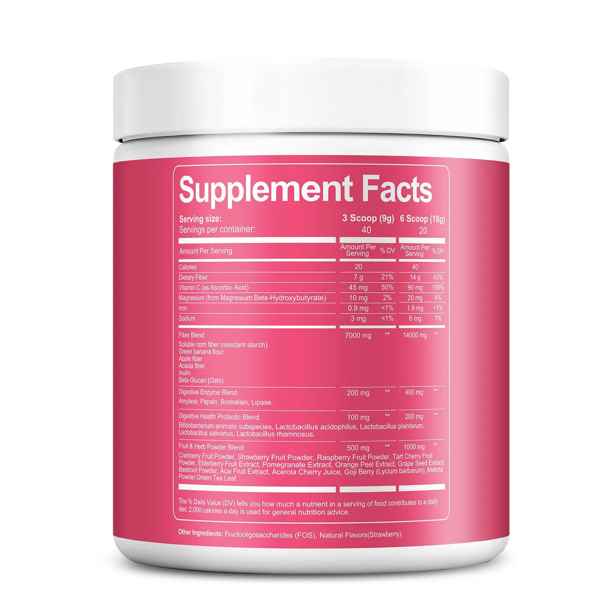 Migcopat Superfood Fiber Powder with Probiotics, Prebiotics, Digestive Enzymes, Vitamin C, Inulin, Magnesium, 14G Fiber Supplement for Digestive Support & Skin Health Migcopat