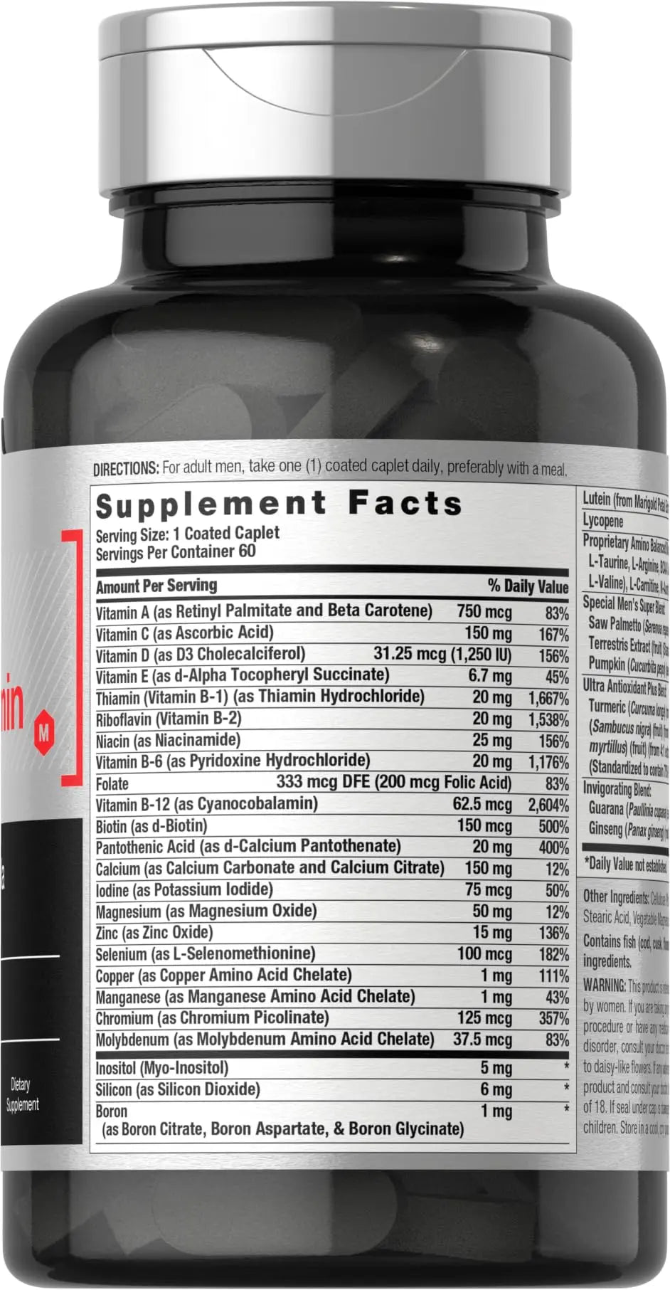 Horbäach Mens Multivitamin | 60 Caplets | Advanced Formula | with Vitamin C, D, Magnesium, Minerals & More | Horbäach