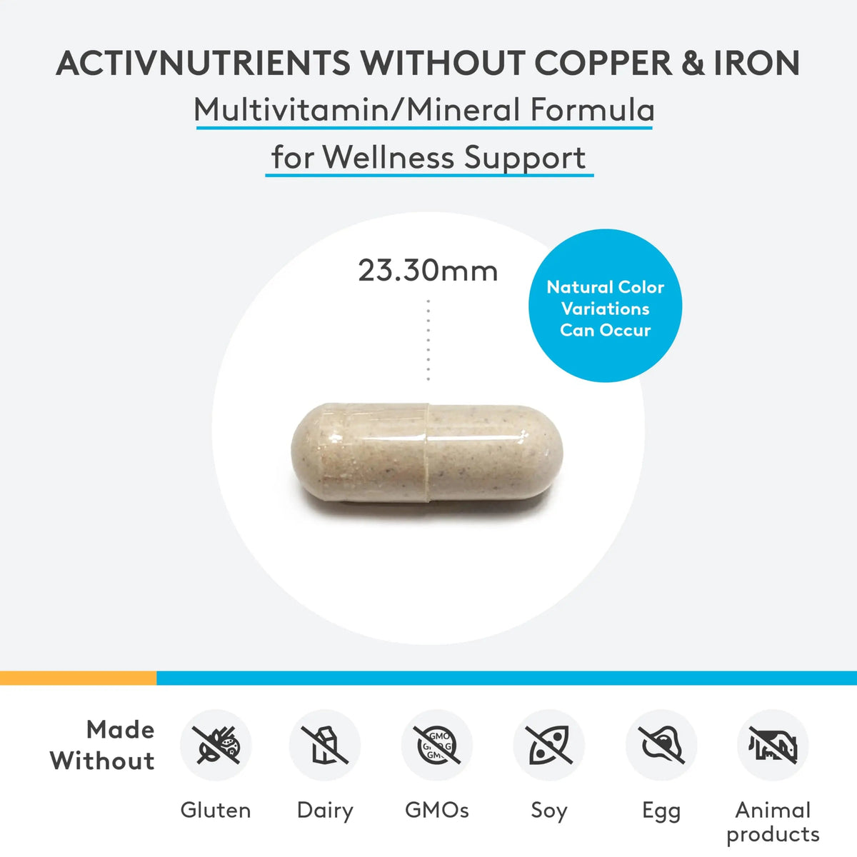 XYMOGEN ActivNutrients Without Copper & Iron - Multimineral Multivitamin for Men + Women with Folate, B12, Zinc and Vitamin C XYMOGEN