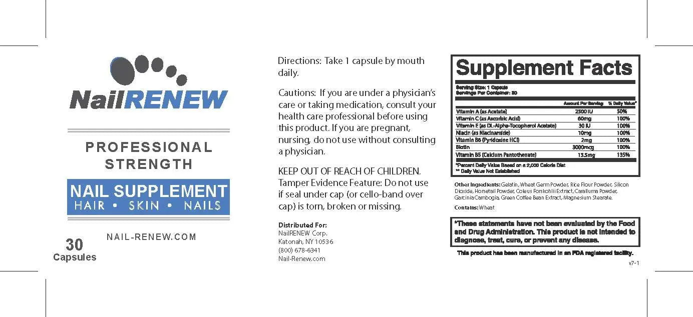 NailRENEW Daily Nail Supplement - Professional Strength Biotin/Vitamin Blend, 30 Capsules NailRENEW