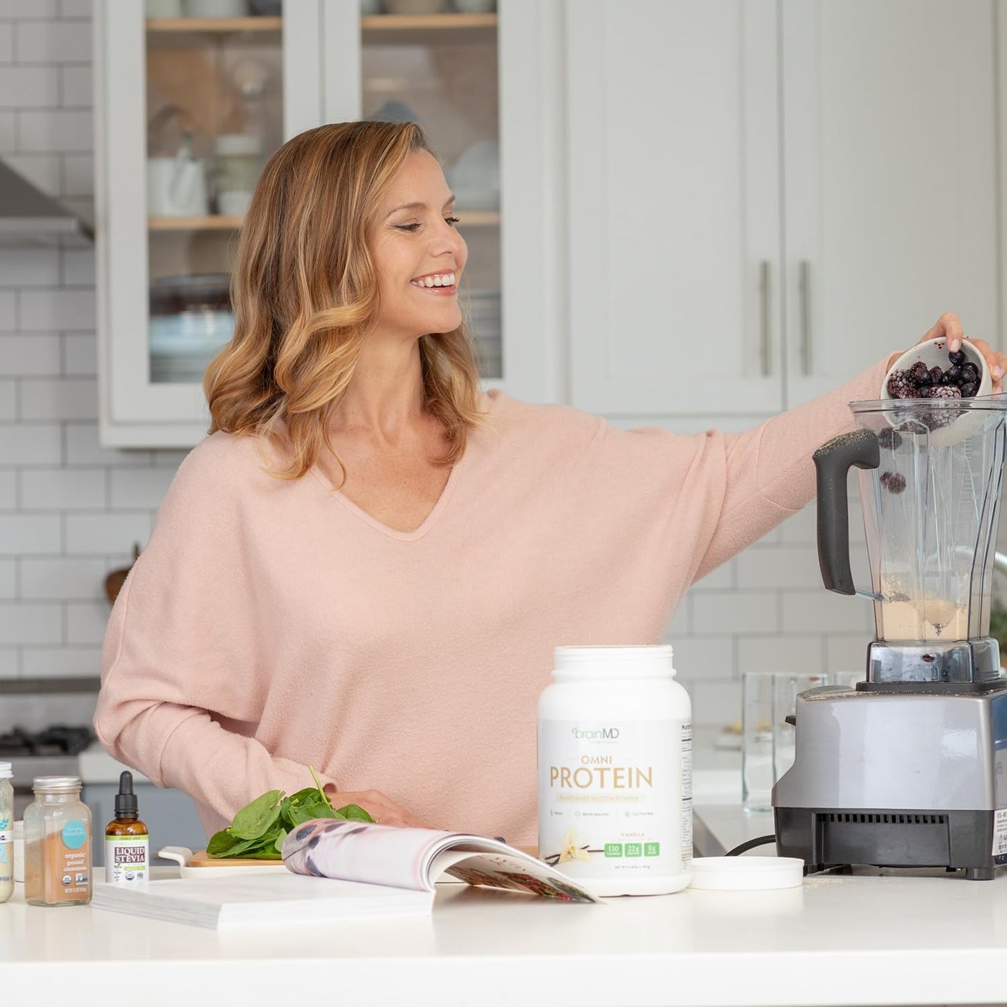 BRAINMD Dr Amen OMNI Protein Vanilla - 2.38 lbs - Plant-Based Protein Powder - Promotes Energy & Exercise Recovery - Vegan, Vegetarian, Sugar Free, Gluten Free - 30 Servings