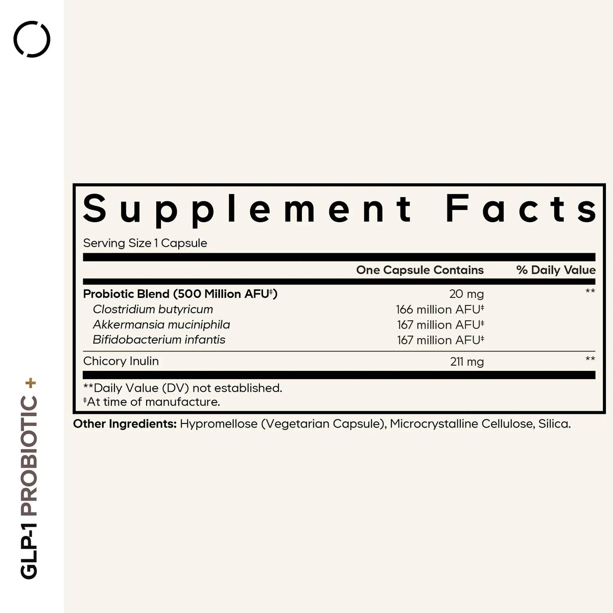 Codeage GLP-1 Probiotic+ - Live Probiotics Akkermansia, Clostridium, Bifidobacterium, Chicory Inulin Probiotic, Prebiotics & Postbiotics Supplement - 500 Million AFU, 3-Month Supply - 90 Capsules Codeage