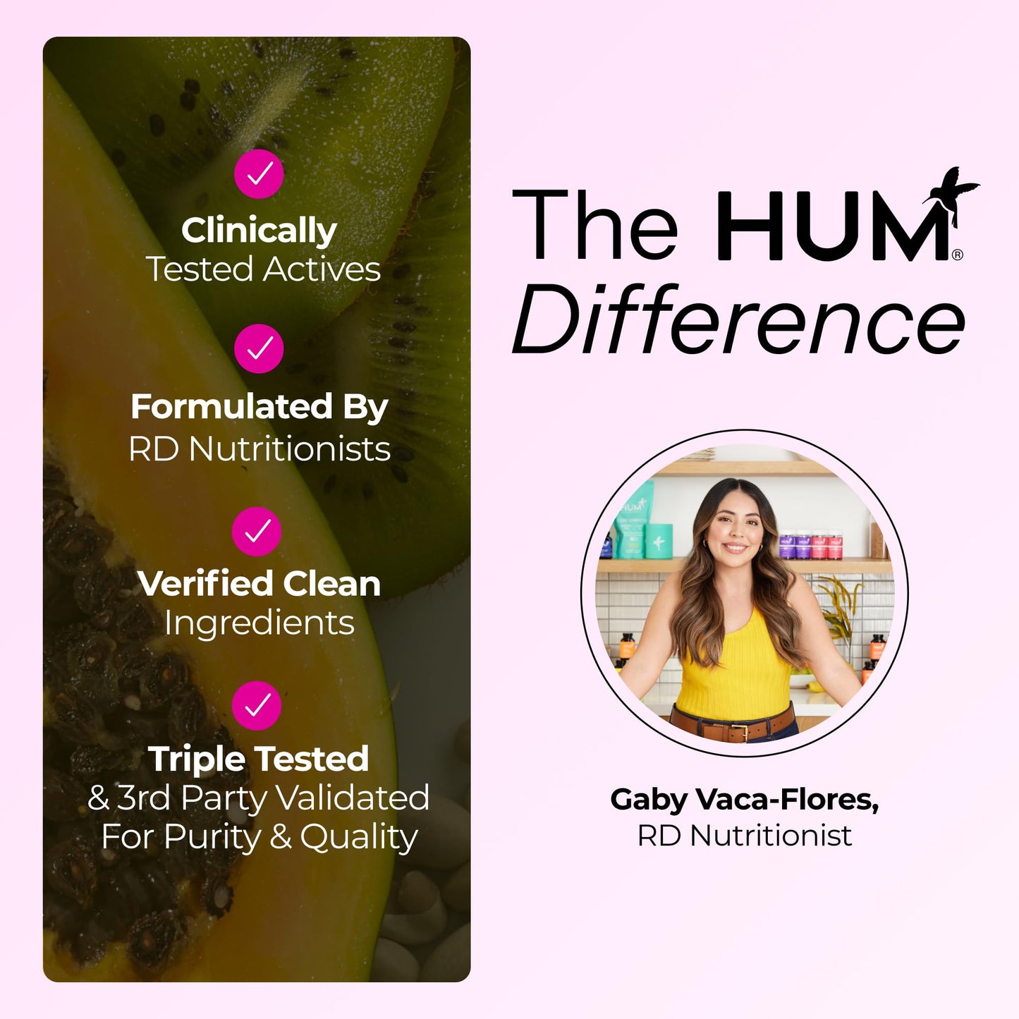 HUM Hair Strong Daily Hair Growth Gummies with Biotin, Zinc, Vitamin B12 to Support Growth, Folic Acid & Vitamin B12 Gummy Vitamins for Healthy Hair Support for Women and Men, 60 Gummies Gsupps Australia