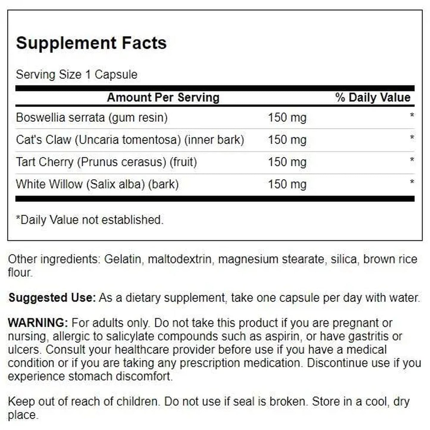 Swanson Full Spectrum Herbal Joint Care 60 Capsules Swanson