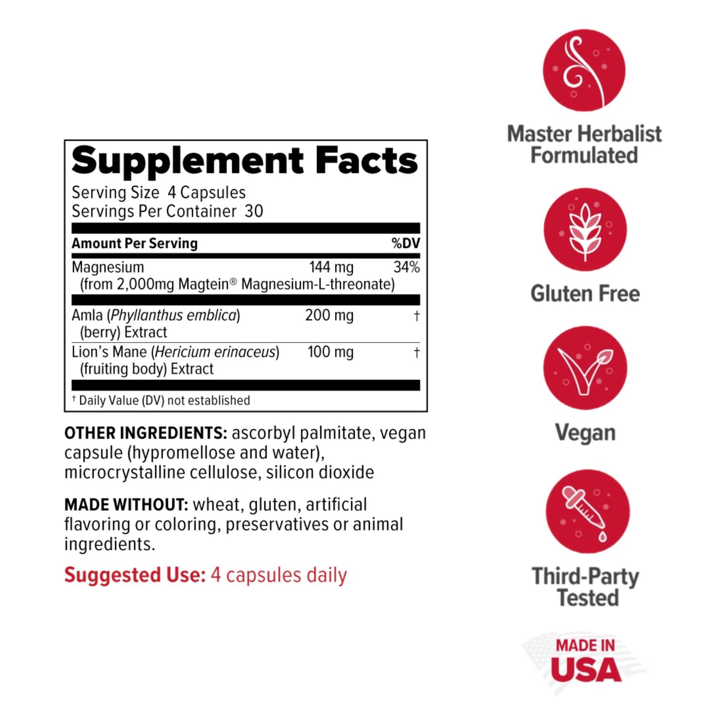 Redd Remedies, Brain Awakening, Supports Cognitive Function and Focus, 120 Vegan Capsules Redd Remedies