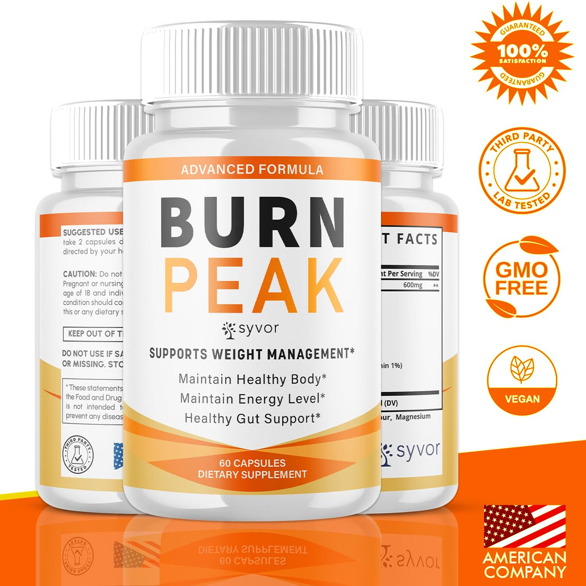 (2 Pack) Burn Peak Capsules, Official Burnpeak Pink Salt Pills with All Natural Ingredients, Advanced BurnPeak Health Supplement with Premium Vitamins for Active Lifestyle Support (120 Capsules) Syvor