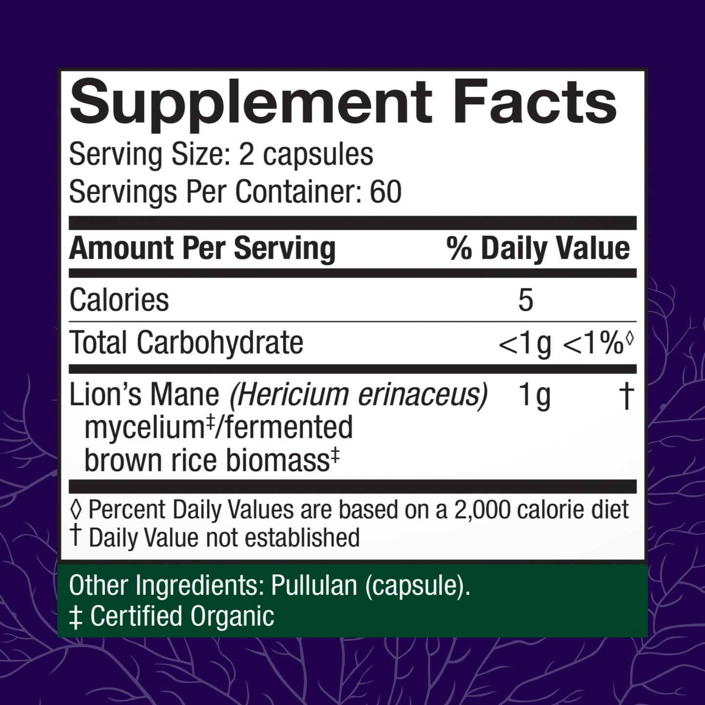 Host Defense Mushrooms Lion's Mane - Supplement Capsules for Brain Health Support - Mushroom Support for Focus & Memory Function Host Defense