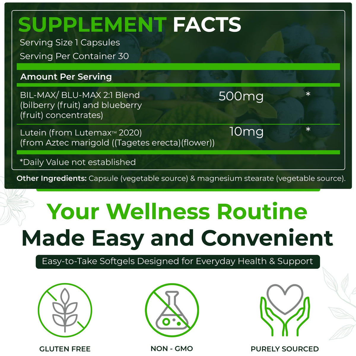 Natural Nutra Ultimate Eye Health Supplement - Bilberry & Blueberry Extract Blend for Day and Night Vision Support, Promotes Color Perception & Eye Clarity - Non-GMO, Vegan - 30 Capsules (Pack of 3) Natural Nutra