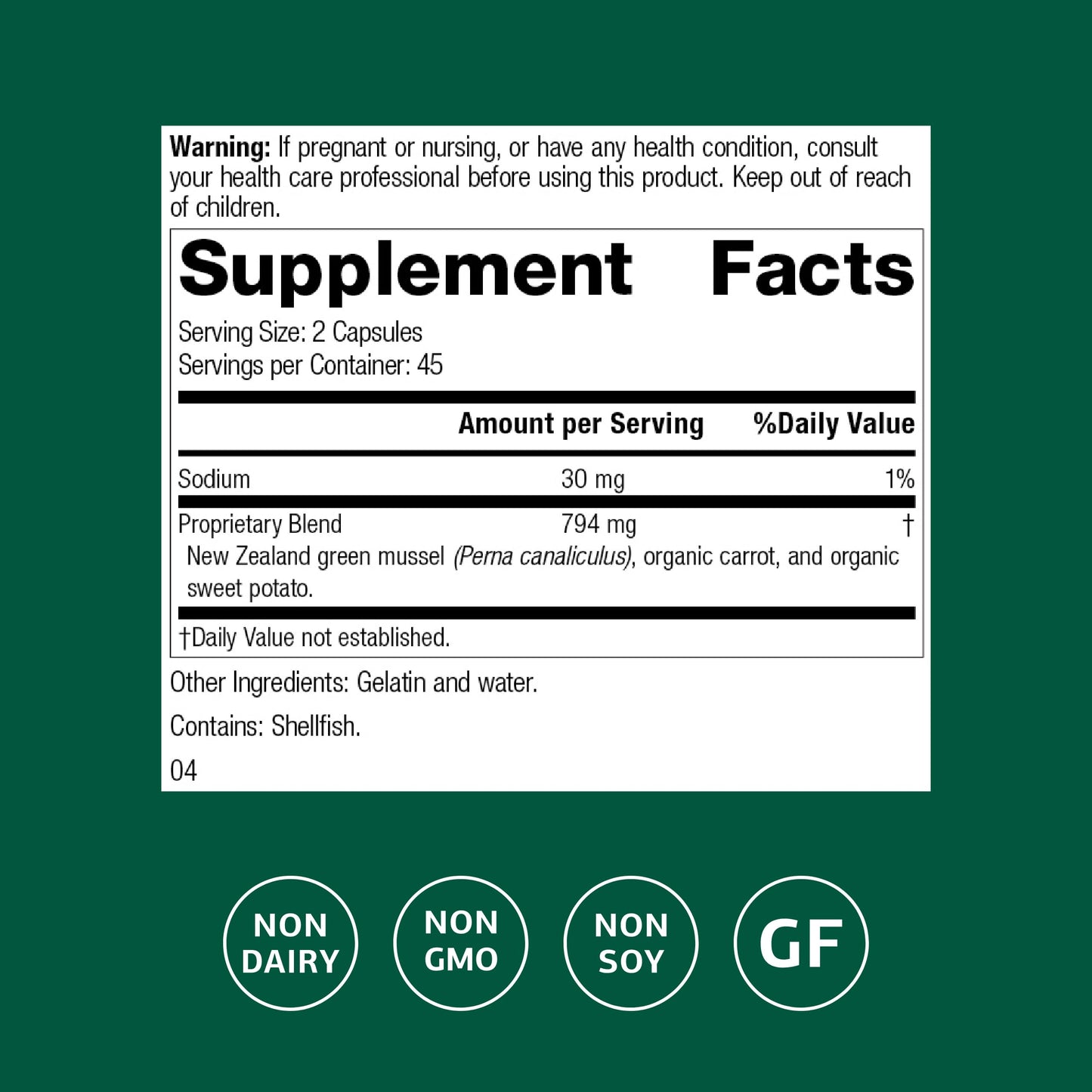 Standard Process Nutrimere - Supports Joint Health - Joint Supplement with Perna Canaliculus & New Zealand Green Mussel - Gluten-Free, Non-Soy & Non-Dairy - 90 Capsules Standard Process Inc.