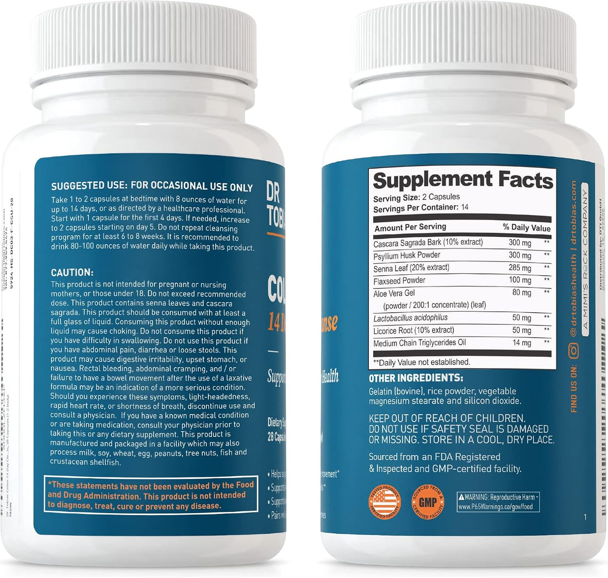 Dr. Tobias Colon 14 Day Cleanse & Liver 21 Day Cleanse Supplements, with Fiber, Herbs & Probiotics, Solarplast, Artichoke, Milk Thistle, Supports Gut and Liver Health. Gsupps Australia