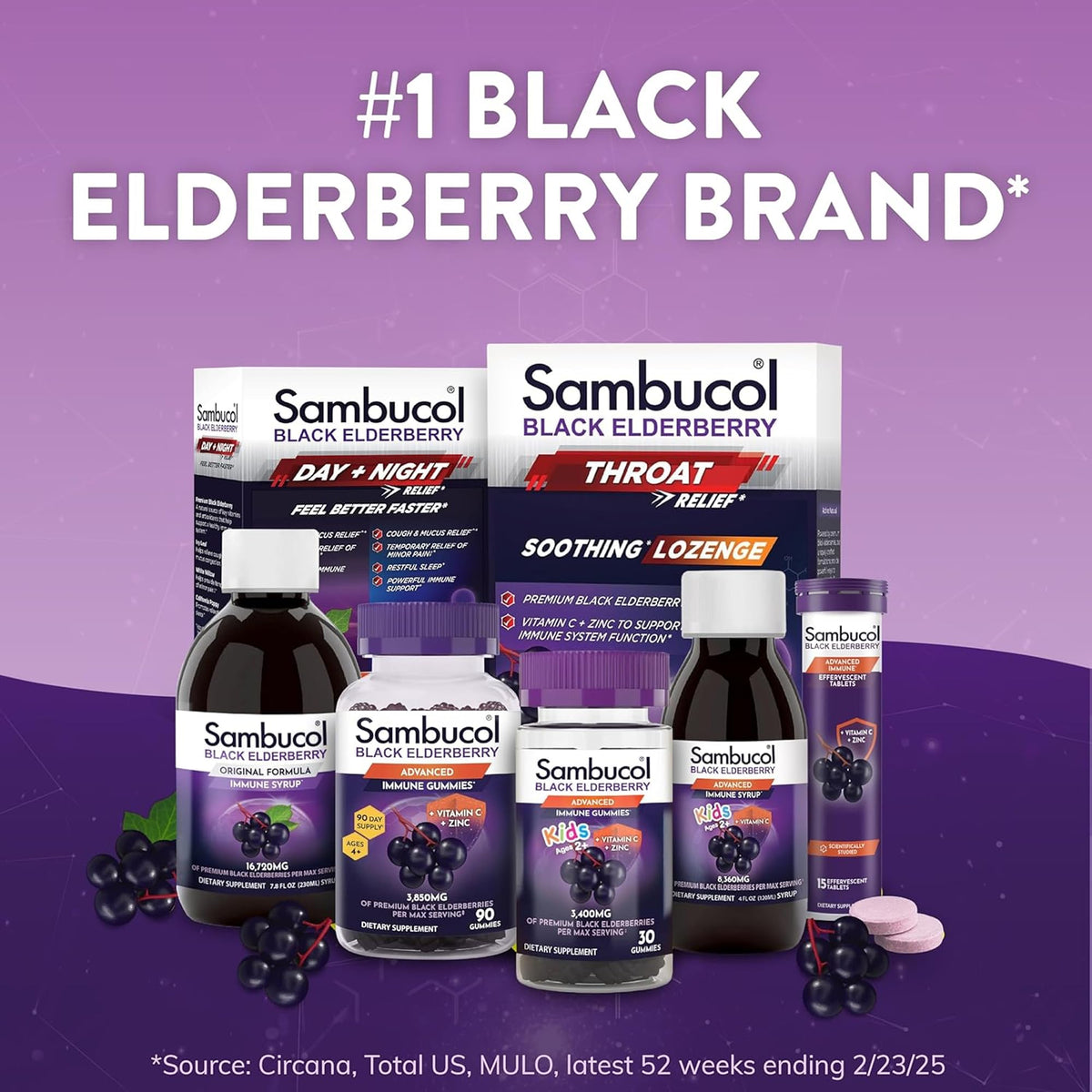 Sambucol Elderberry Gummies - Immune Support Supplement for Adults & Kids with Vitamin C & Zinc, Sambucol Elderberry Sambucol