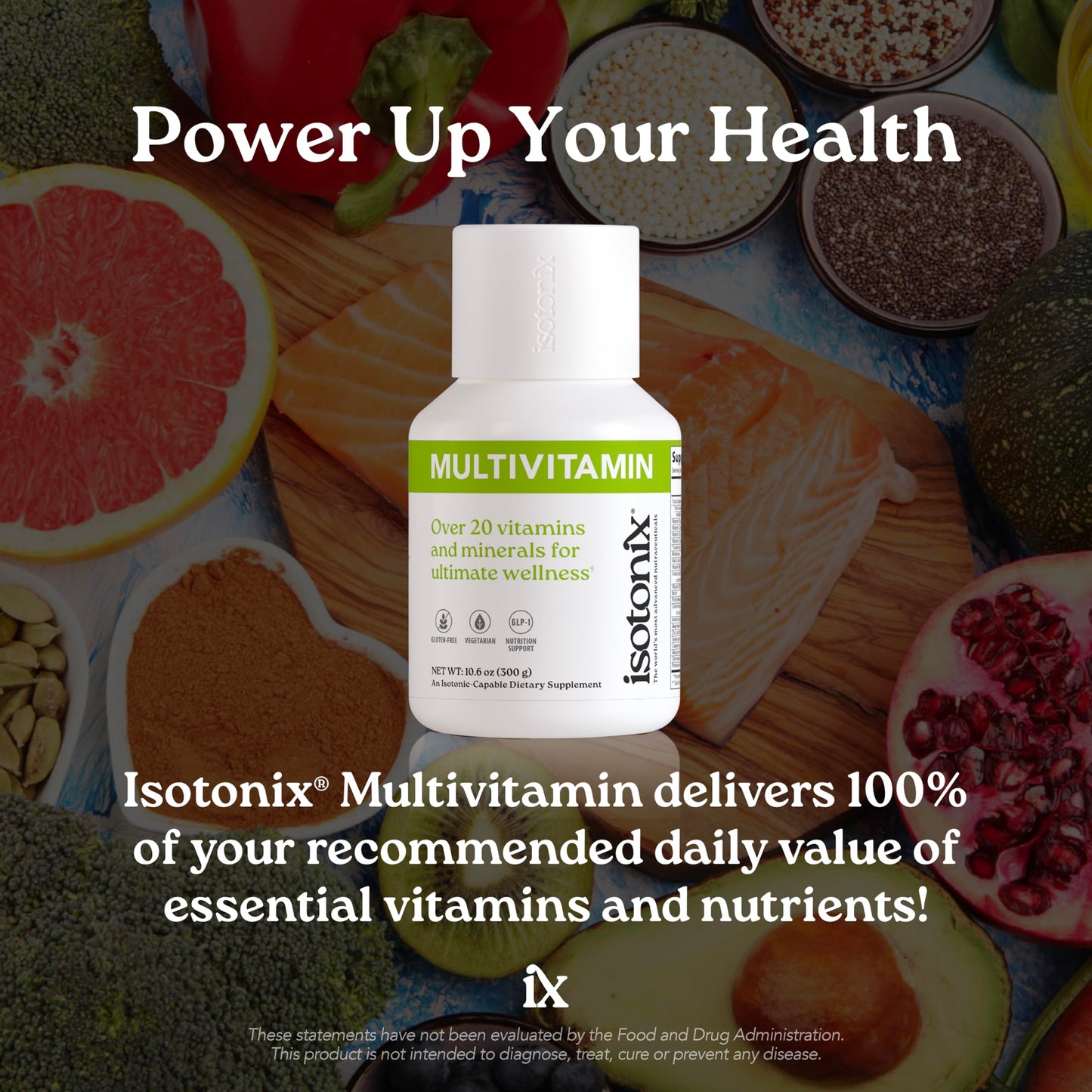 Isotonix Multivitamin Powder Without Iron – Methylated B Vitamins, Antioxidant & Mineral Support – Fast-Mix Isotonic Delivery – Vegetarian, Gluten-Free, Non-GMO – Natural Fruit Flavor – 90 Servings Isotonix