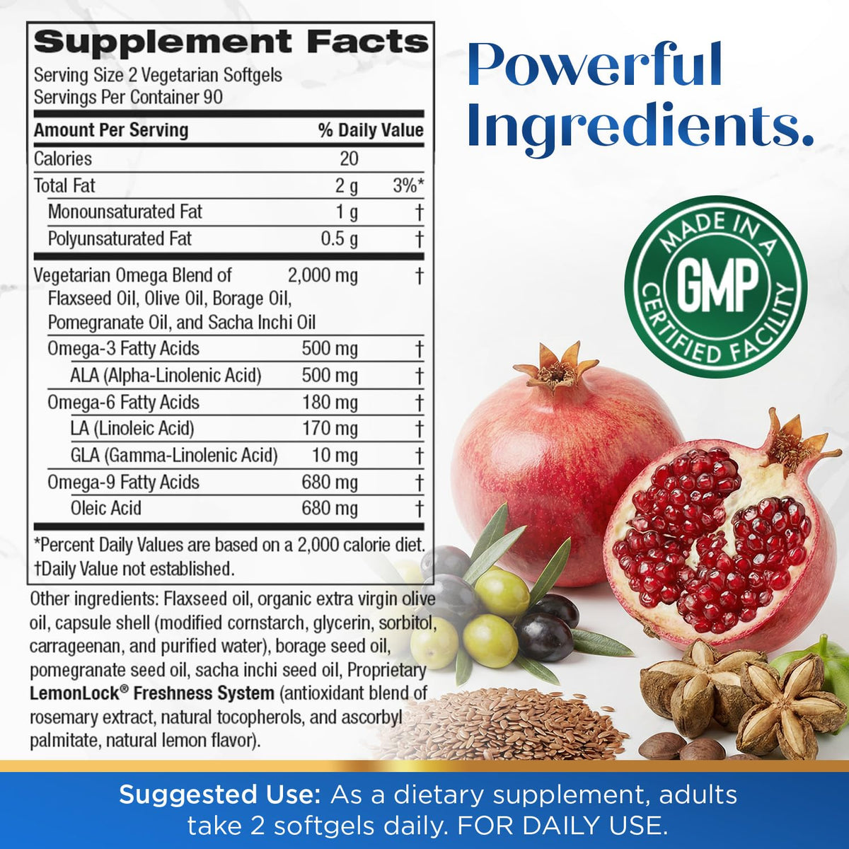 Purity Products Vegan Omega 3 6 9 Formula - “5 in 1” Essential Fatty Acid Complex - Scientifically Formulated Plant-Based Vegan Omega 3-6-9 Essential Fatty Acids Purity Products