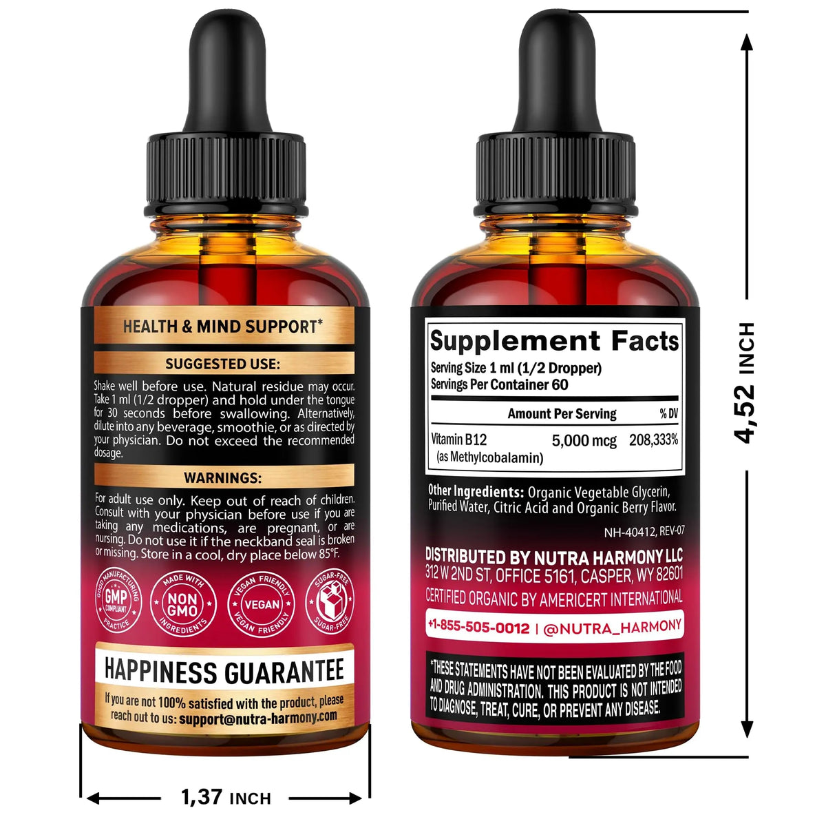 Bariatric Multivitamin Capsules & Organic Vitamin B12 Drops NUTRAHARMONY