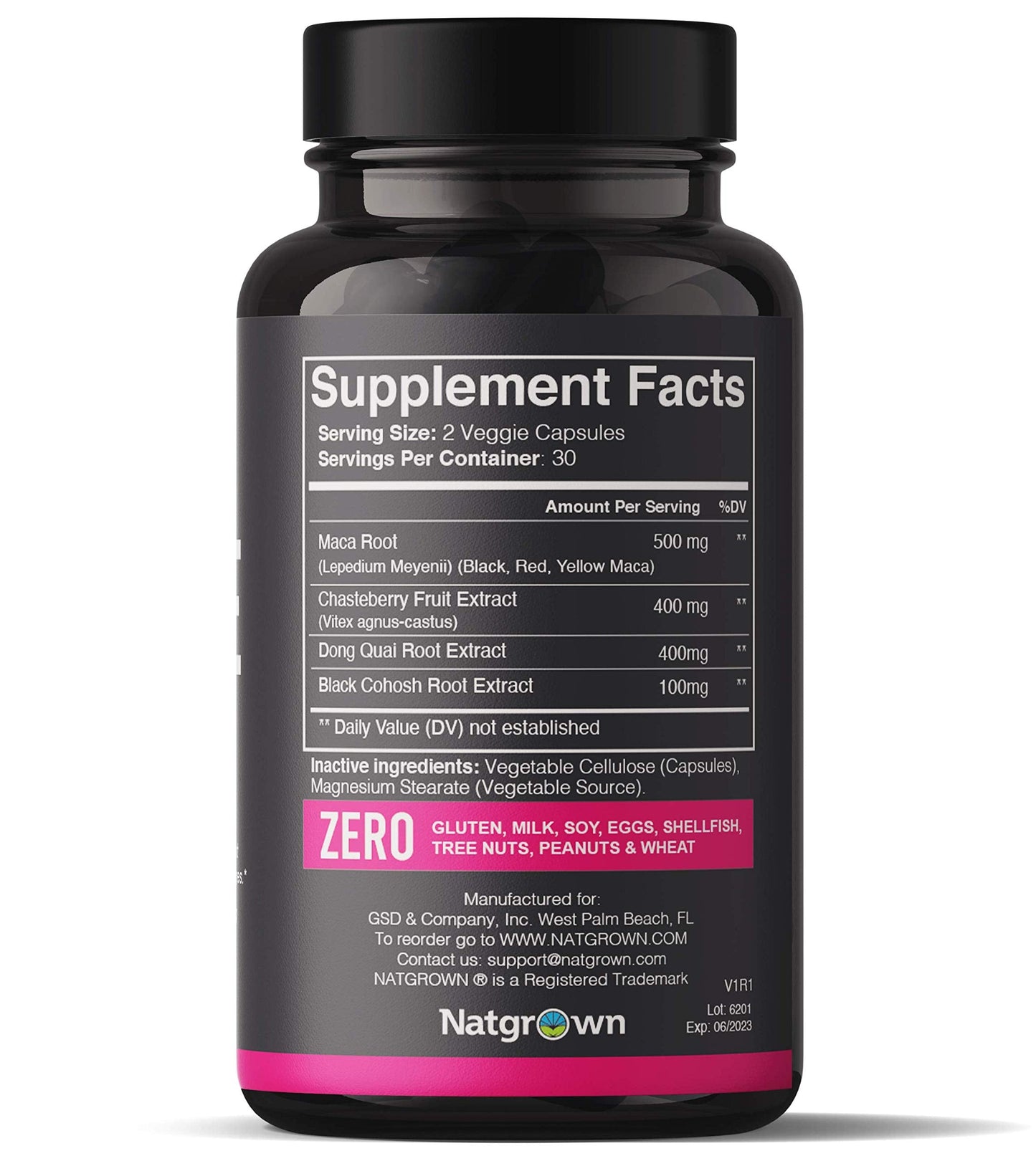 Natgrown Hormone Balance for Women PMS & Menopause Supplement for Fertility Hormonal & Menstrual Support, Helps Relief Hot Flashes - Maca Root, Vitex, Dong Quai & Black Cohosh Complex -Vegan Capsules Natgrown