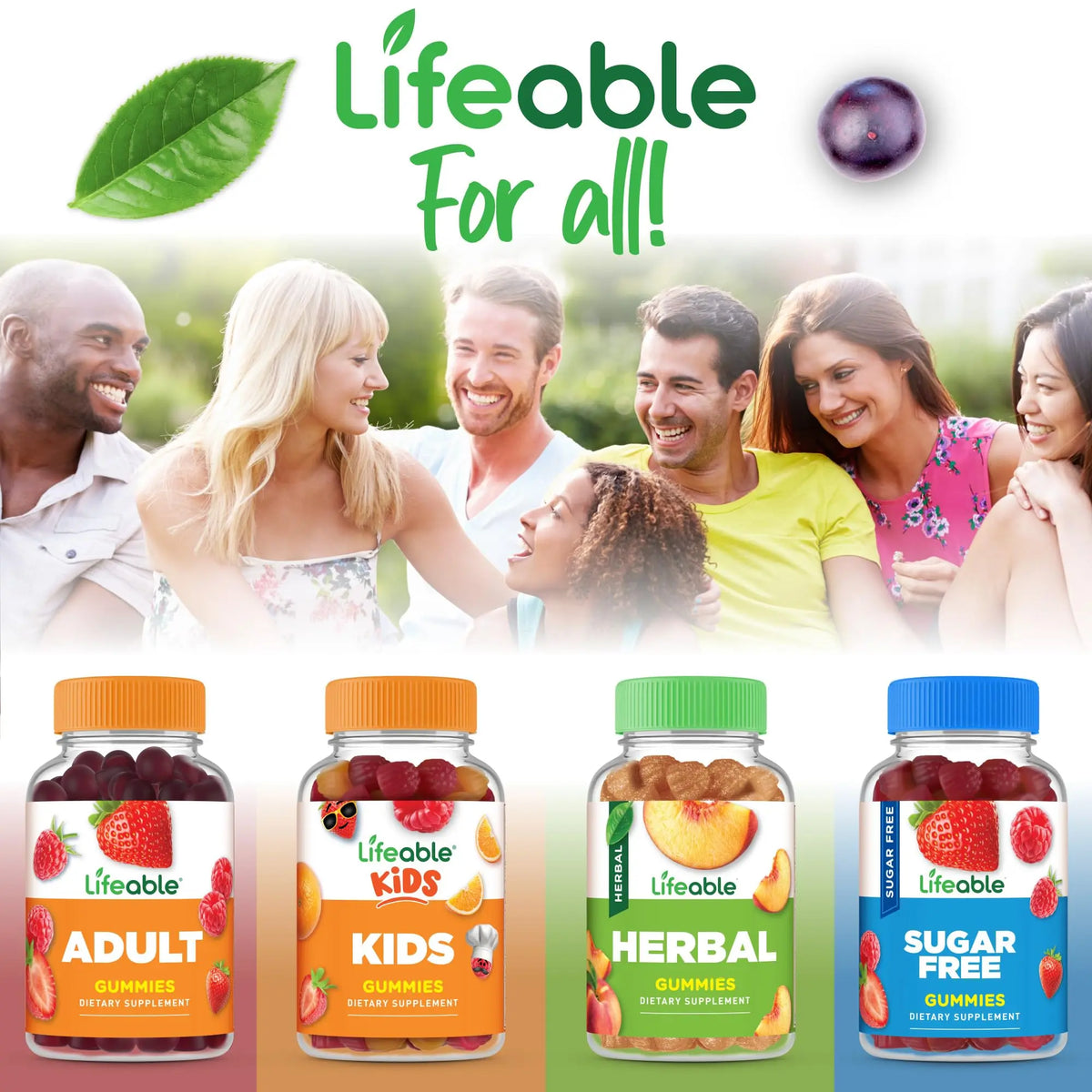 Lifeable Prebiotic Fiber Gummies for Adults | 5g | Great Tasting Fiber Supplement Gummies | Prebiotic Gummies for Digestive Health Lifeable
