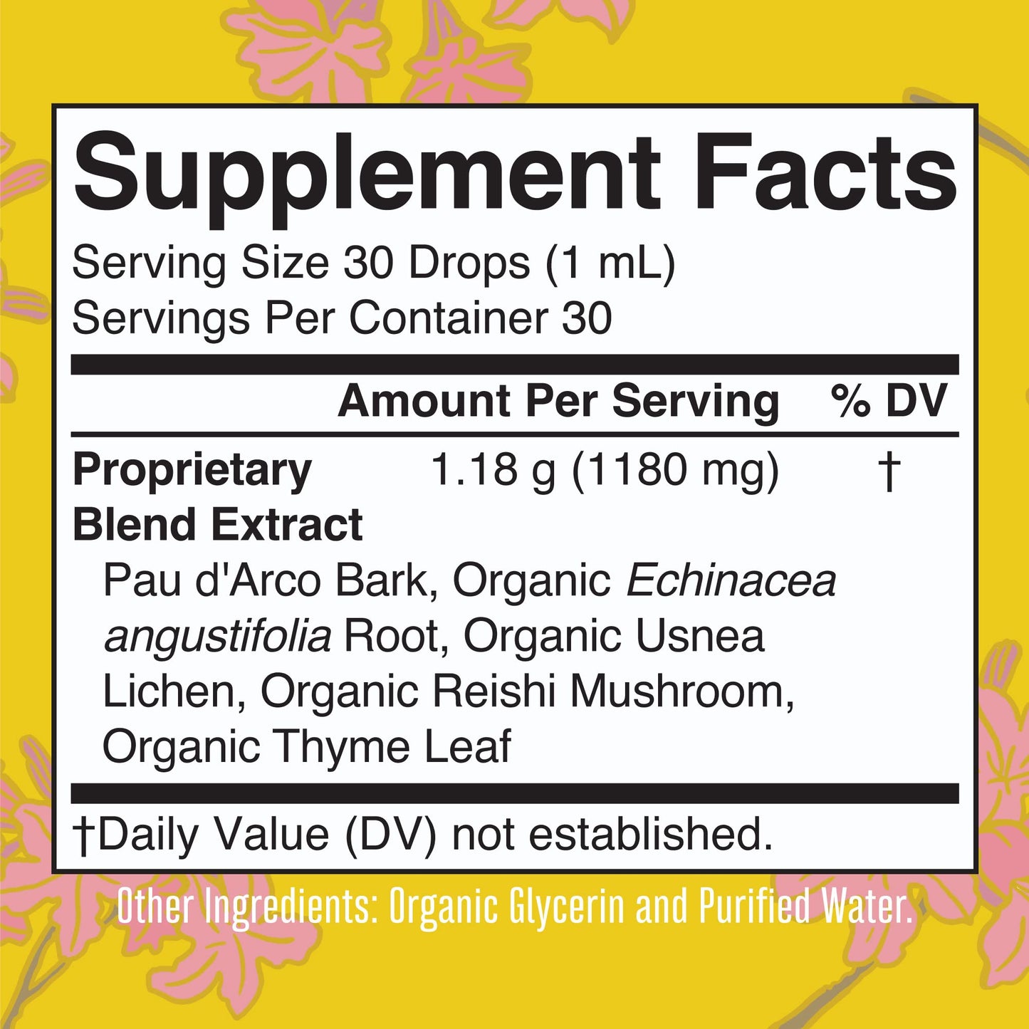MaryRuth Organics PAU D'Arco Herbal Blend | Reishi Mushroom | Echinacea angustifolia Root | Usnea Lichen | Thyme Leaf | Vegan | Non-GMO Project Verified | Gluten Free | 30 Servings | 1 Fl Oz MARYRUTH'S