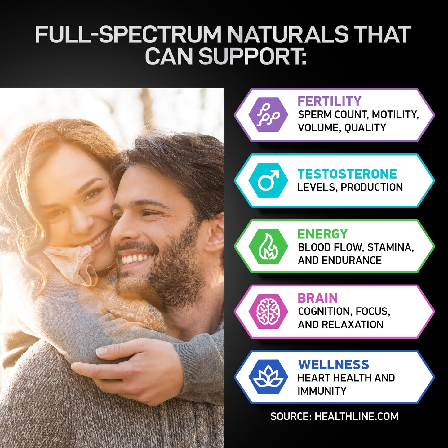 Fertility Supplements for Men - Zinc, Maca, Ashwagandha, L-Arginine - Male Vitality Conception for Him - Count and Motility Pregnancy Aid - Vitamins and Male Fertility Support Supplement - 120 Pills BIOACTIVE LABS