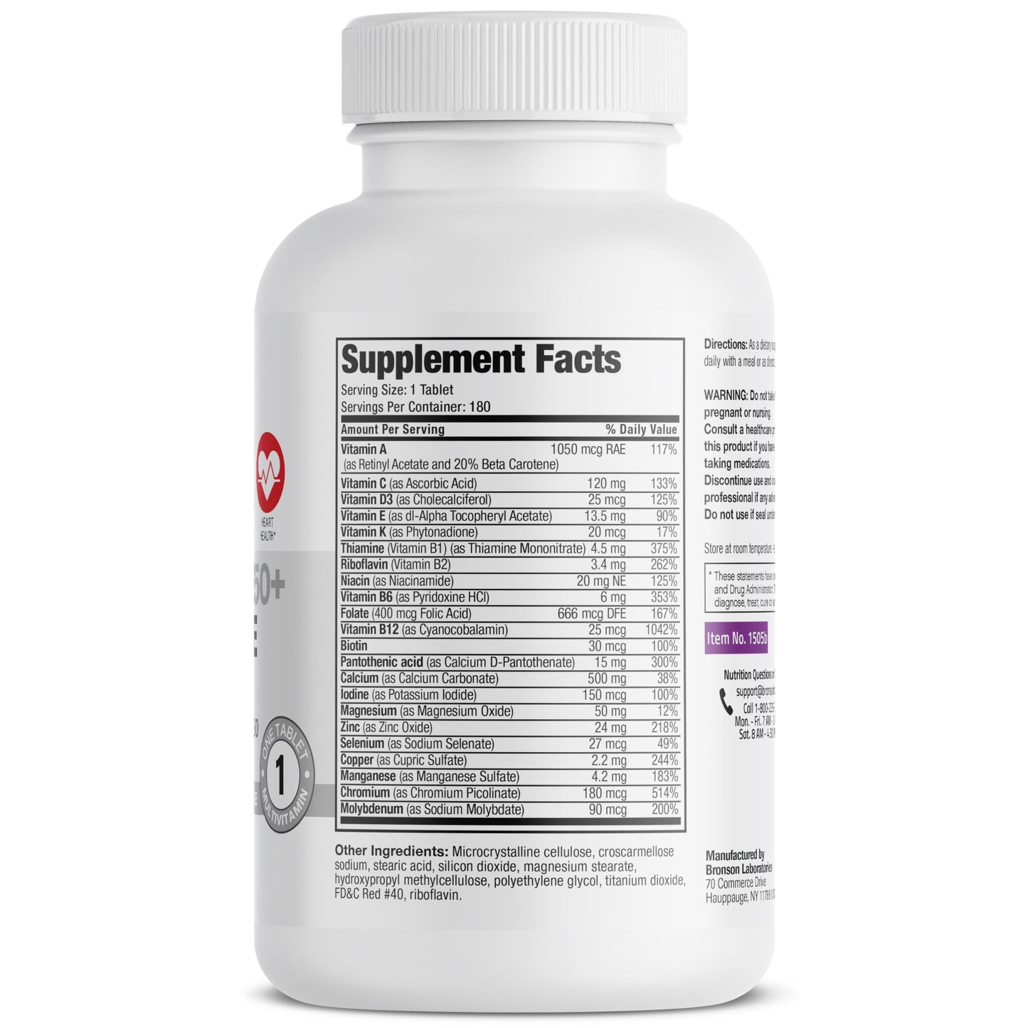 Bronson ONE Daily Women’s 50+ Complete Multivitamin Multimineral, 180 Tablets Bronson