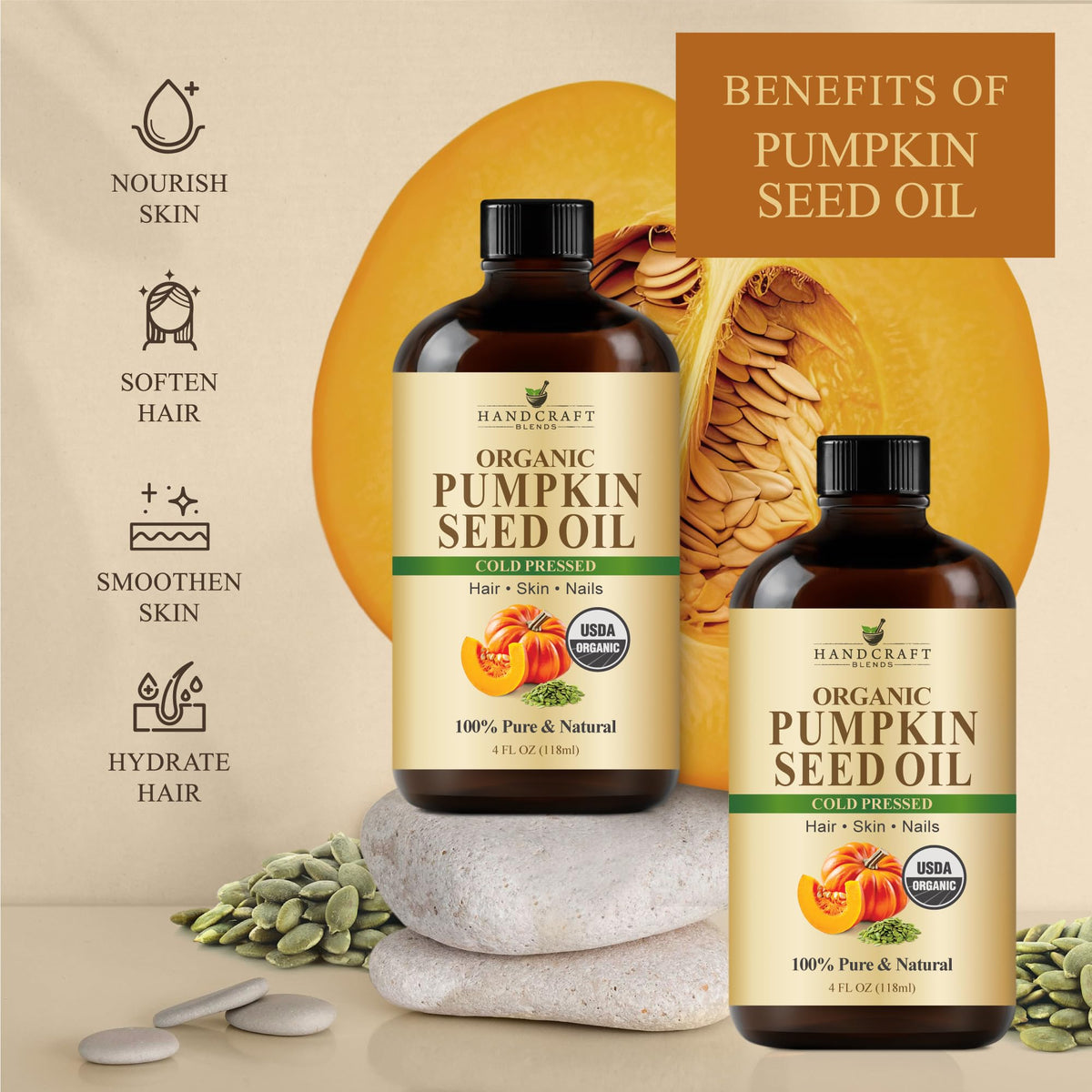 Handcraft Blends Organic Pumpkin Seed Oil - 4 Fl Oz Handcraft Blends