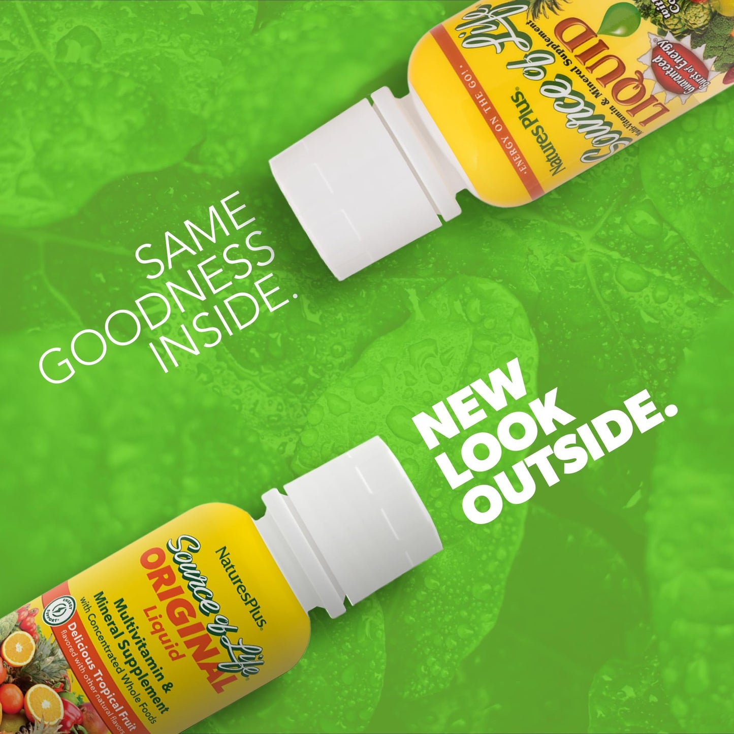 NaturesPlus Source of Life Liquid, Tropical Fruit - 8 fl oz - Multivitamin & Mineral Supplement - Gluten Free, Vegetarian - 8 Servings NaturesPlus