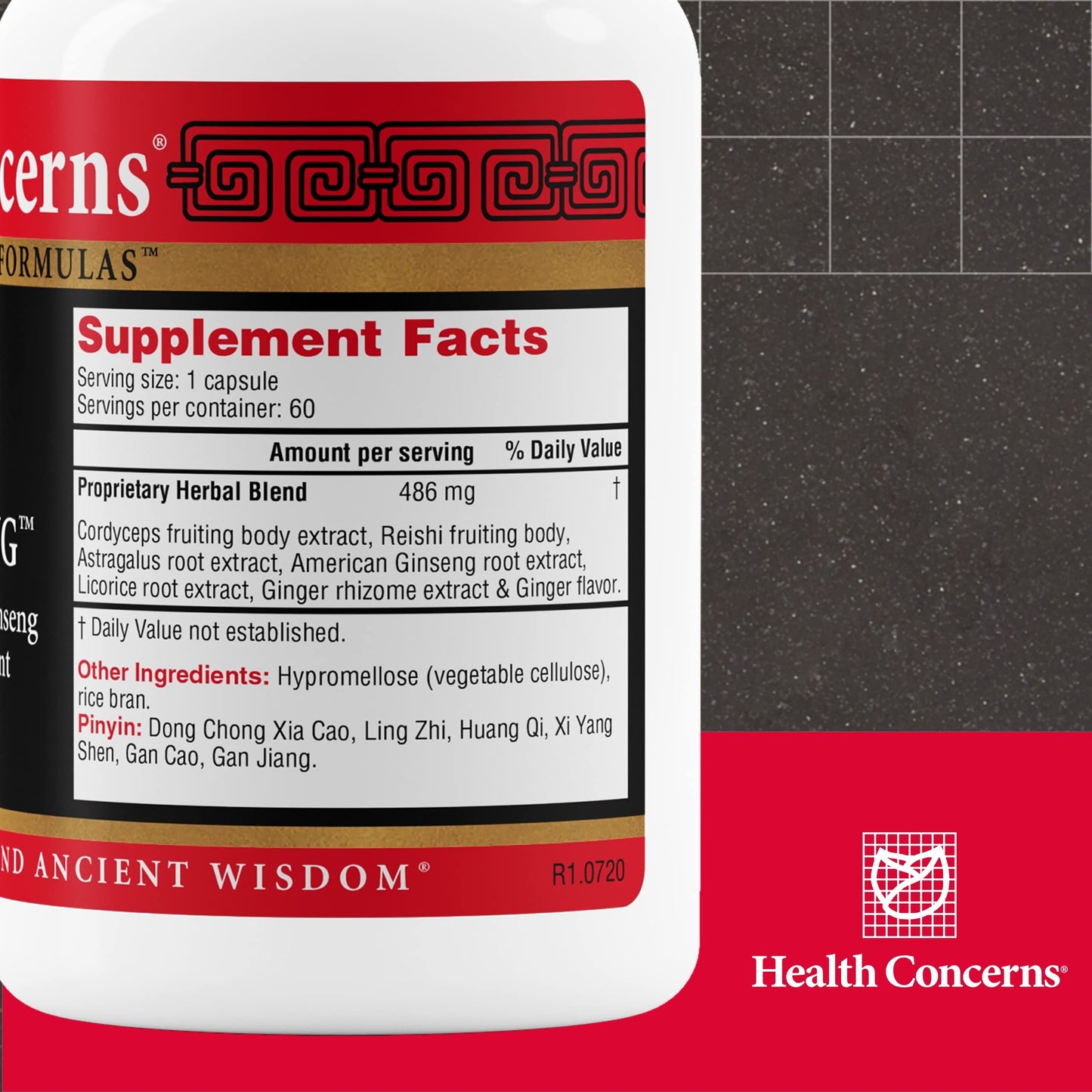 Health Concerns CordySeng – Immune System Support Supplement – Cordyceps Reishi Ginseng Astragalus Adaptogen Blend – Traditional Chinese Medicine – Respiratory & Energy Support – 60 Capsules Health Concerns