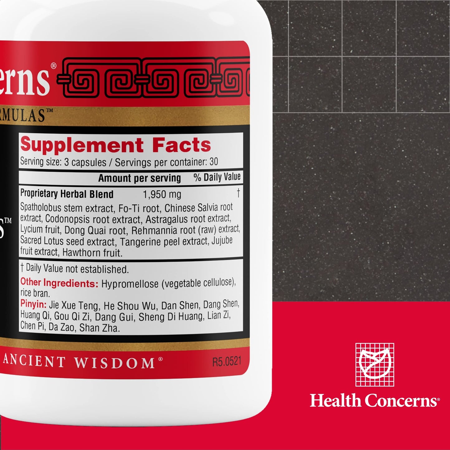 Health Concerns Marrow Plus – Bone Marrow & Blood Generation Herbal Supplement – Chinese Herbal Formula for Anemia, & Circulation Support – Astragus, Salvia, & Tangerine Extracts – 90 Capsules Health Concerns