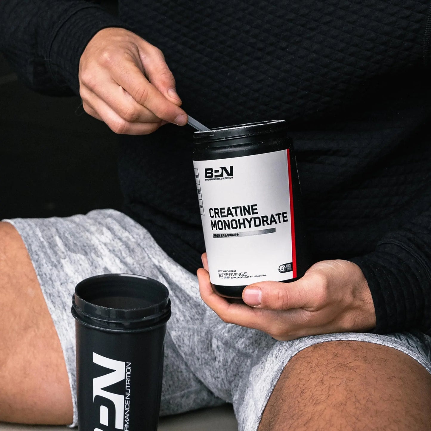 BARE PERFORMANCE NUTRITION, BPN Pure Creatine Monohydrate Powder by Creapure, 5g of Creatine per Serving, Supports Muscle Growth BARE PERFORMANCE NUTRITION