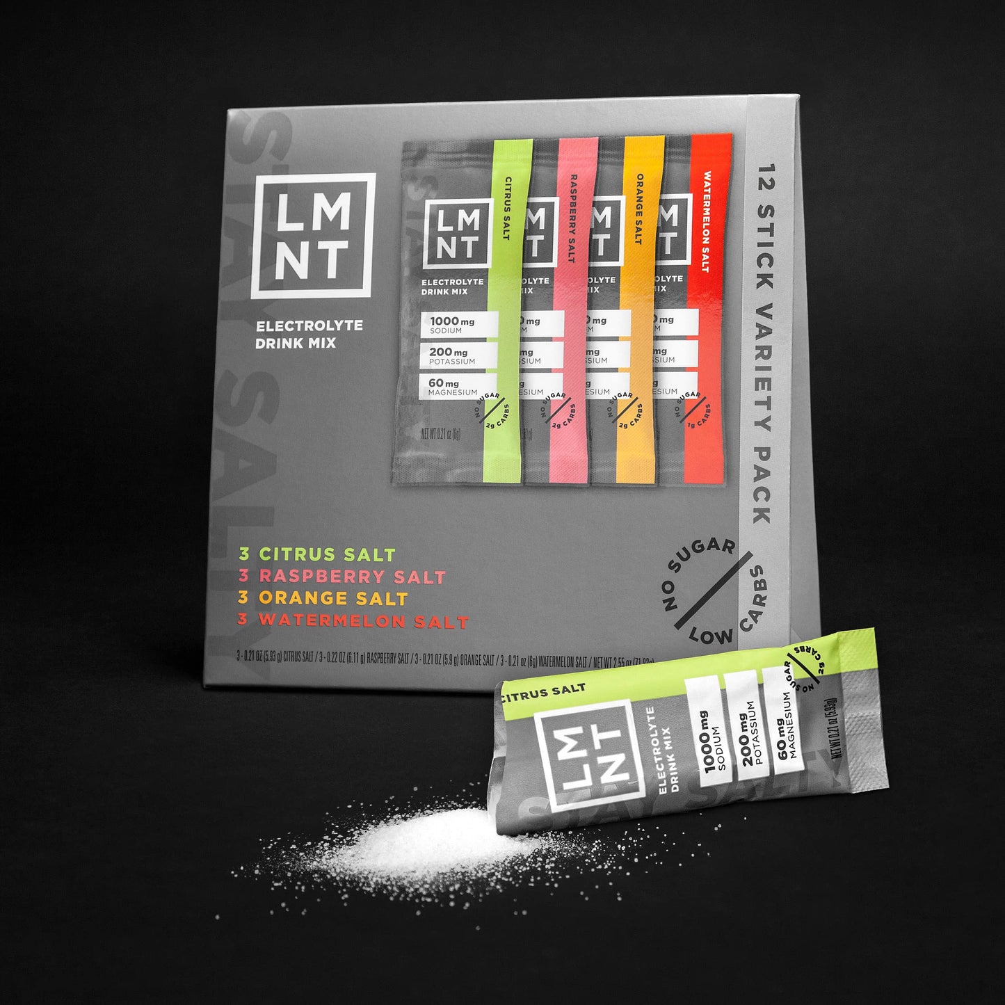 LMNT Zero-Sugar Electrolytes - Variety Pack Bundle - Hydration Powder Packets Drink LMNT