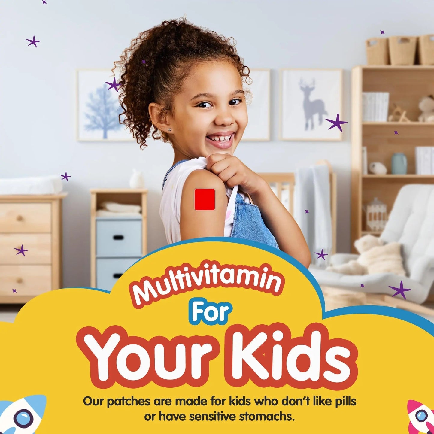 SAMARCHAD Kids Multivitamin Patches Daily Vitamin Patch for Children Natural, Sugar-Free No Swallowing Immune & Growth Support SAMARCHAD