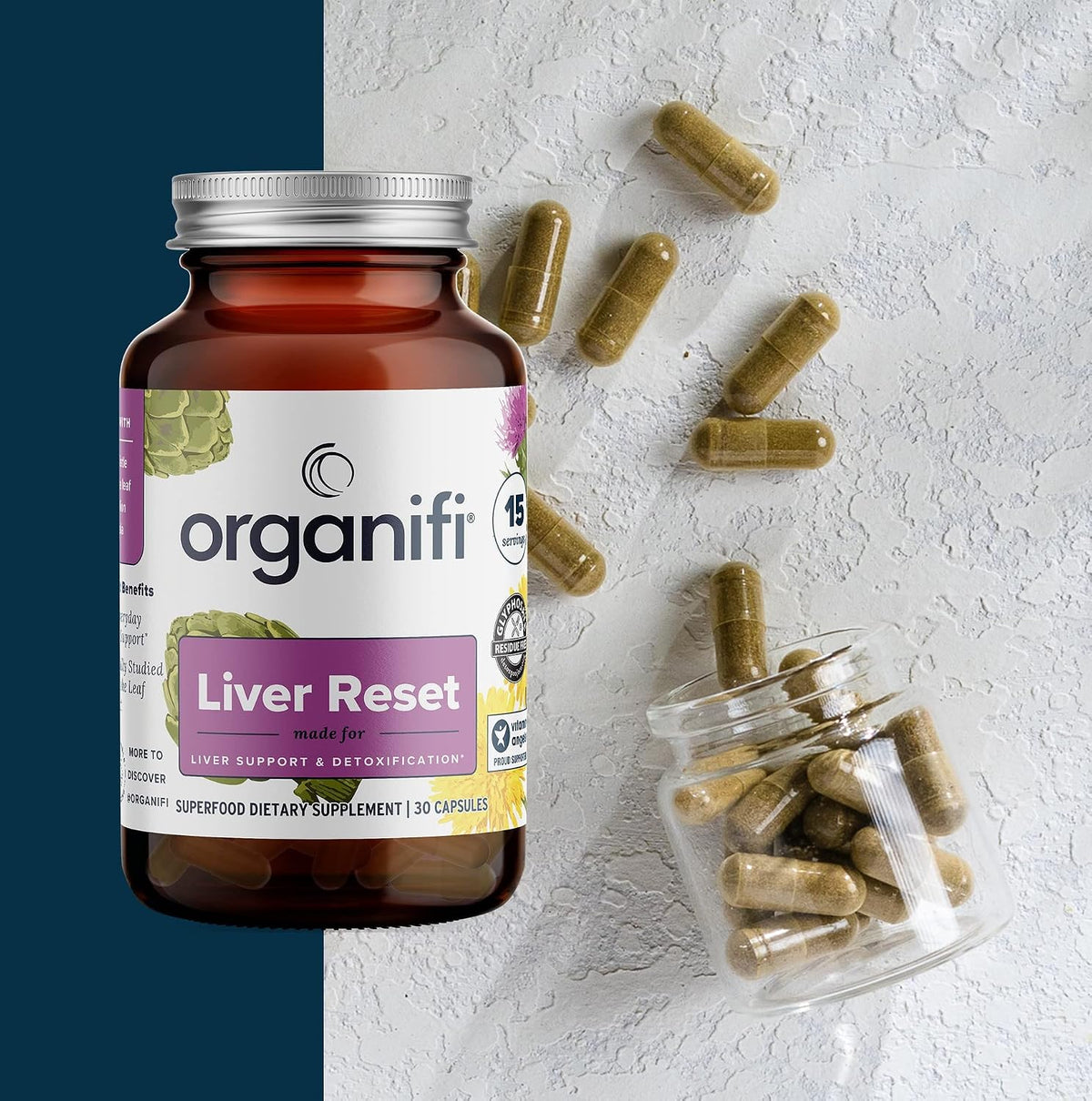 Organifi - Liver Reset - Liver Detox - Digestive and Immune Support - Promotes Cellular Energy Production, 30 Capsules Gsupps Australia