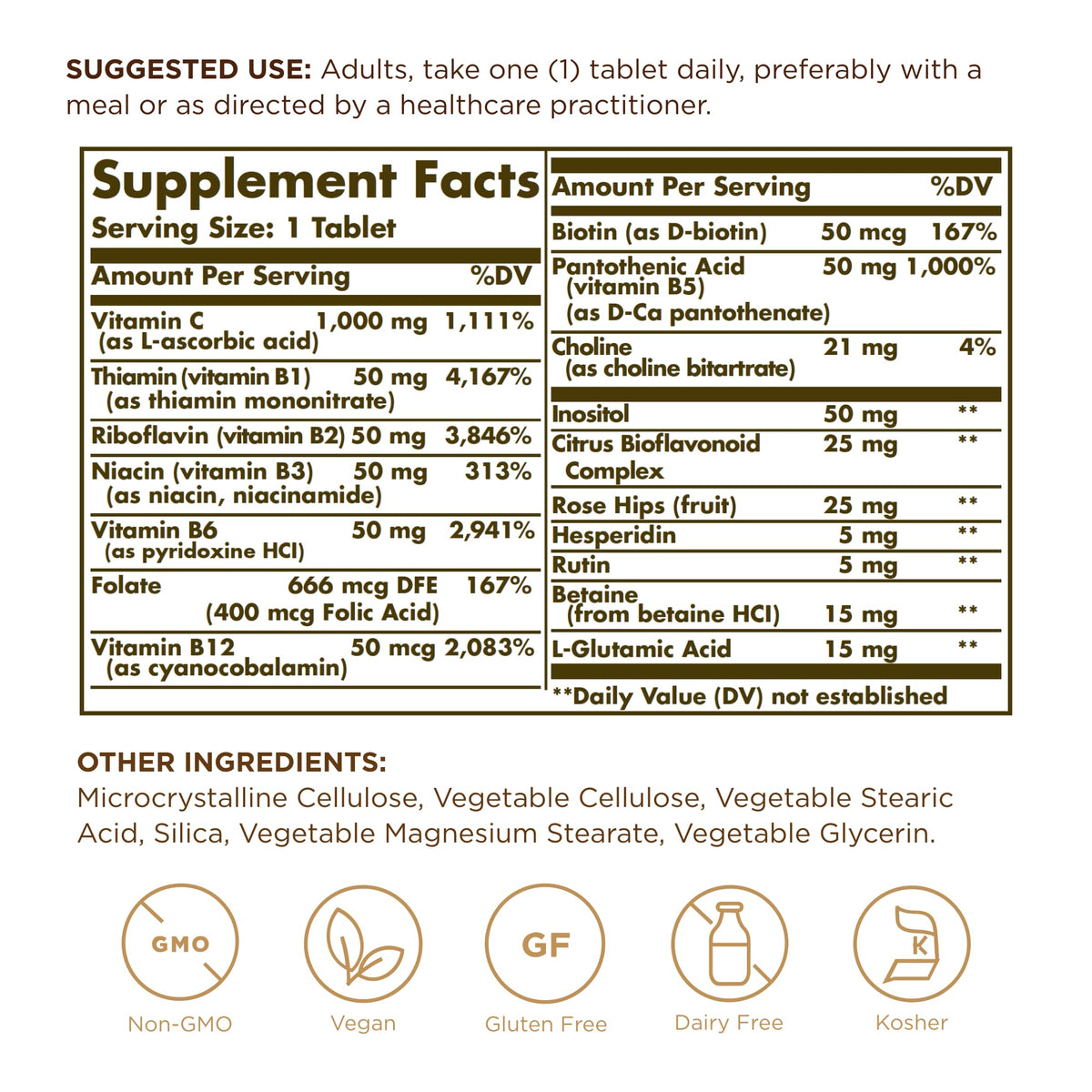 Solgar Ultimate B+C Complex Stress Formula 90 Tablets (Pack of 2) Solgar