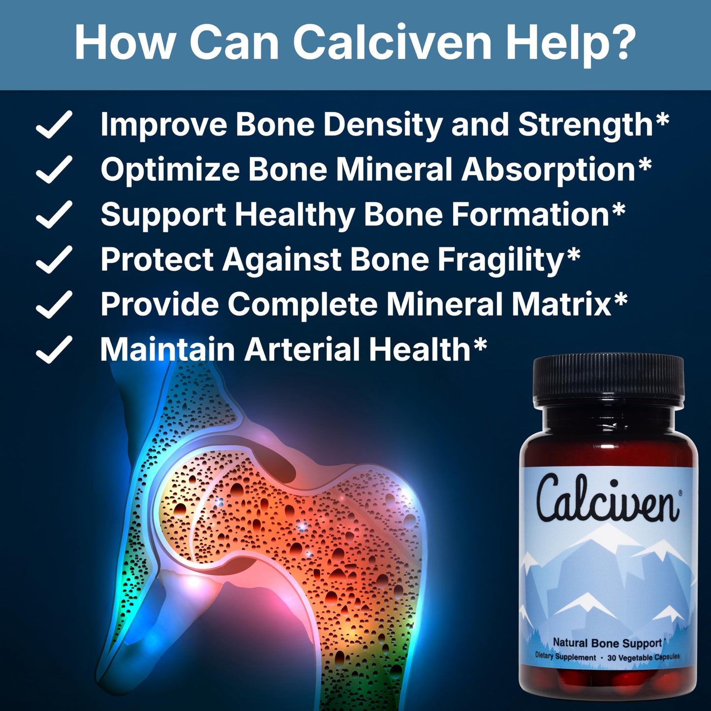 Calciven - Natural Bone Support Supplement - Non-GMO, Gluten-Free Calciven