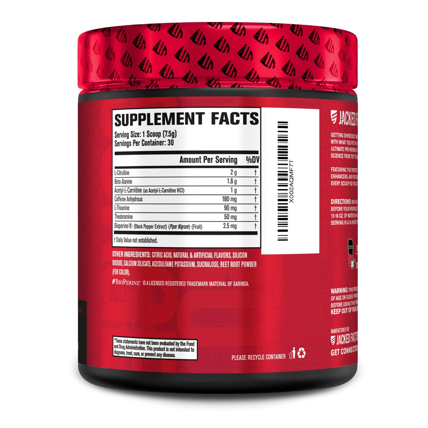 Jacked Factory NITROSURGE Shred Pre Workout Supplement - Energy Booster, Instant Strength Gains, Sharp Focus, Powerful Pumps - Nitric Oxide Booster & PreWorkout Powder - 30Sv, Fruit Punch Jacked Factory