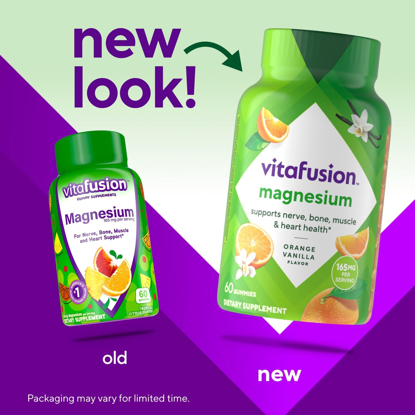 vitafusion Magnesium Gummy Supplement, Bring calm to your vitamin routine, Tropical Citrus Flavor, 60 Gummies Vitafusion