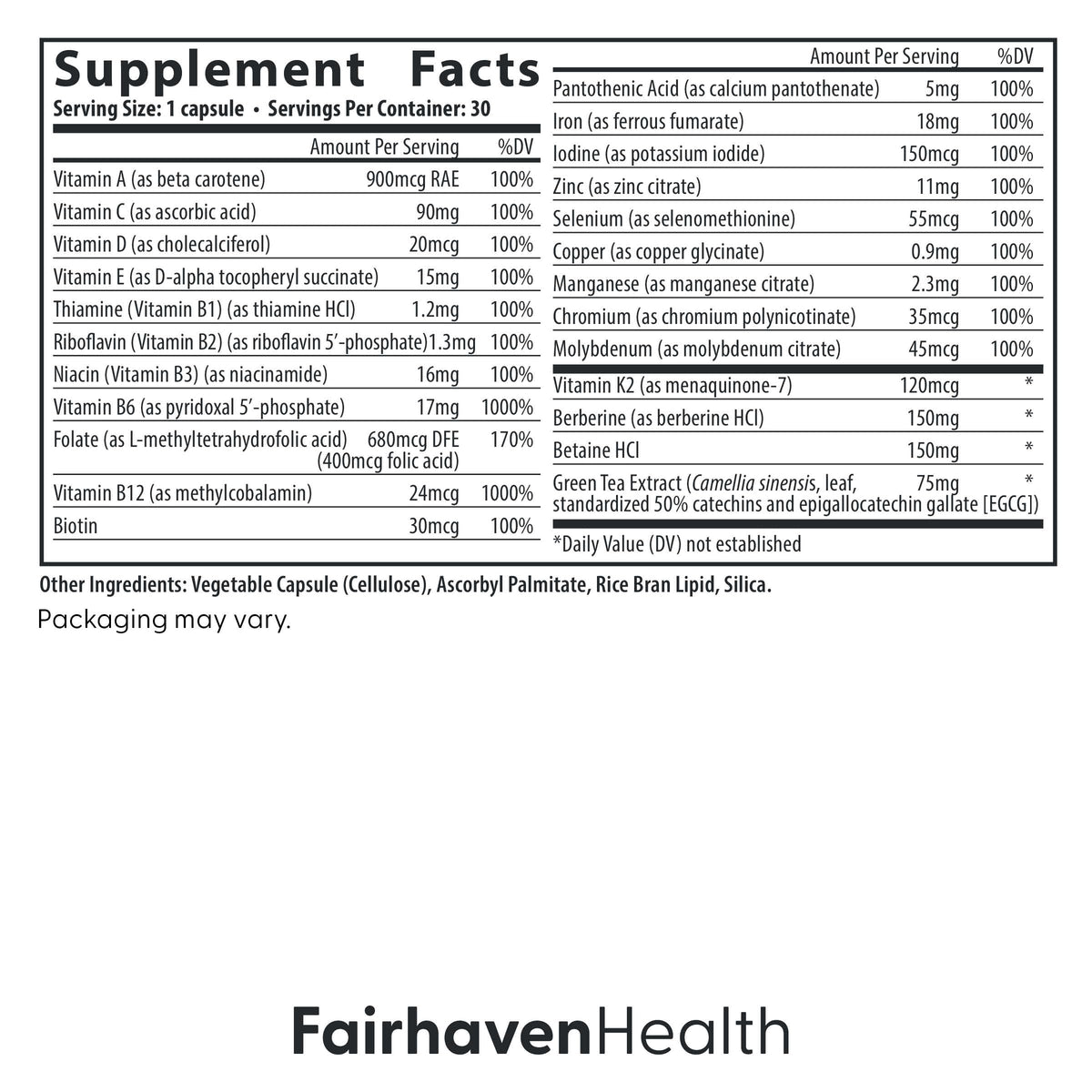 Fairhaven Health Menopause Multivitamin Essentials | Hormone Free Menopause Supplements for Women | Methylated Multivitamin for Women 50 and Over | Non-GMO | Perimenopause Supplements | 30 Capsules Fairhaven Health