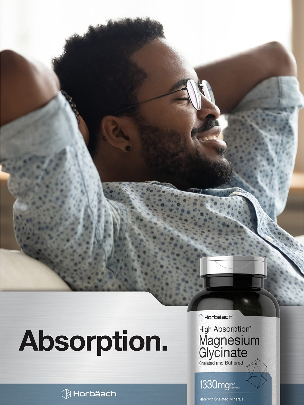 Horbaach Magnesium Glycinate 1330mg | 250 Capsules | Buffered with Chelated Minerals | 240 mg per Serving | Non-GMO, Gluten Free Supplement Horbäach