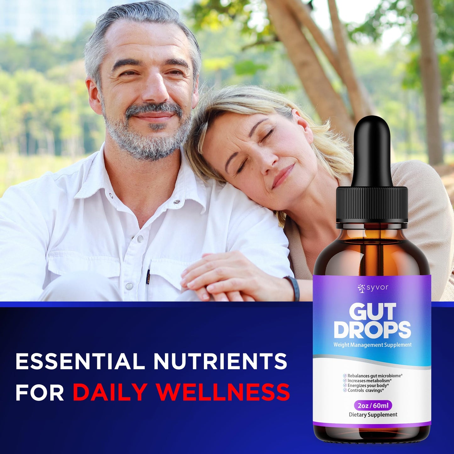 Gut Drops, Official Gut Drops Liquid Supplement Advanced All Natural Vitamin Formula, GutDrop Maximum Strength Biome Support for Health Energy and Wellness Support for Men and Women (30 Servings) Syvor