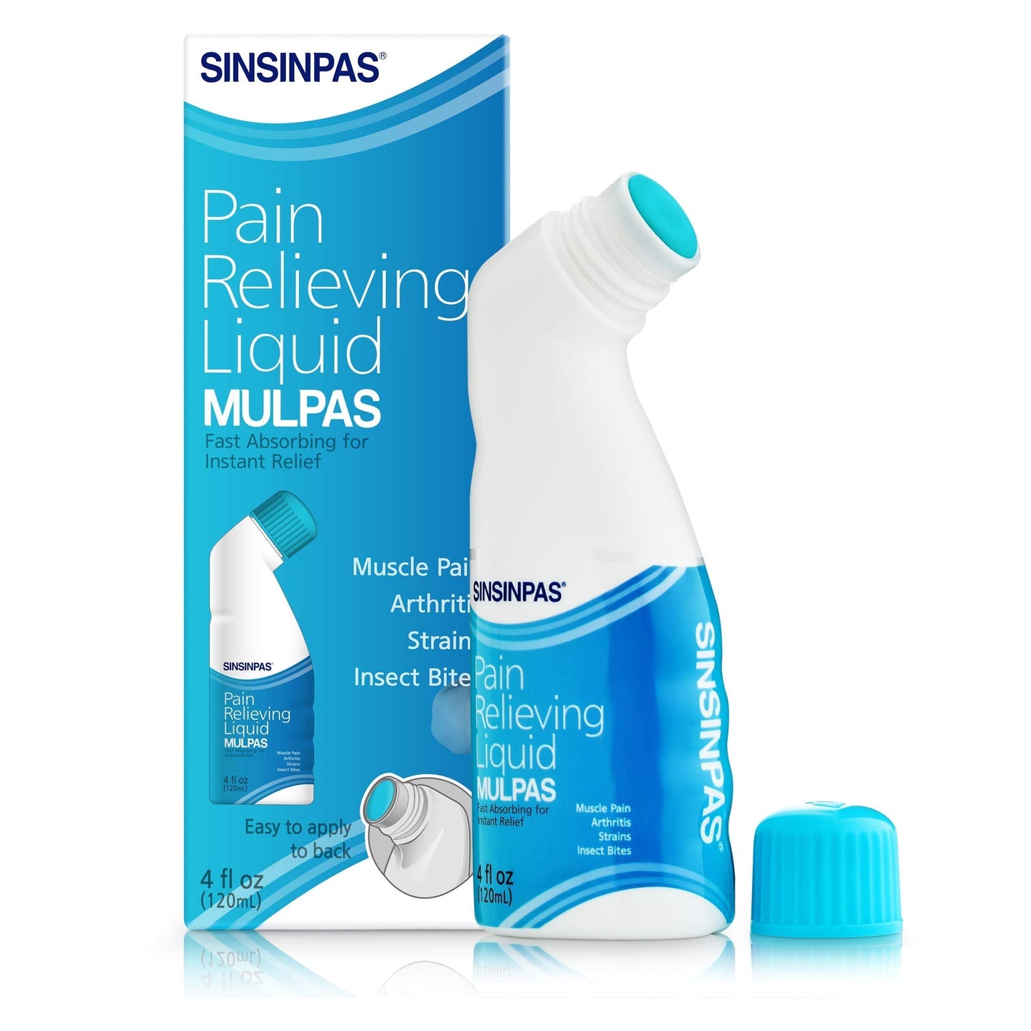 SINSINPAS Pain Relieving Liquid - MULPAS 2 Pack (Total 8 fl oz) SINSINPAS