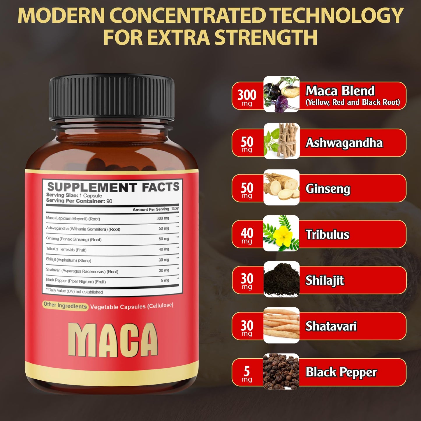 Maca Root Capsules - Supports Natural Health - Energy - Performance & Mood Supplement - Enhanced Blood Flow 3-Month Supply agobi