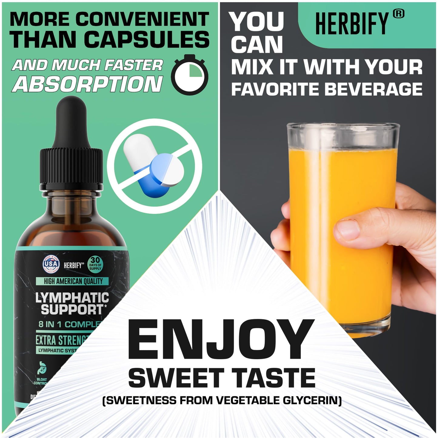 HERBIFY Lymphatic Drainage Drops for Liver Detox & Immune Support - Lymph System Support Drops - Detox Cleanse - 30 Days Supply - 2 Fl Oz Made in USA HERBIFY