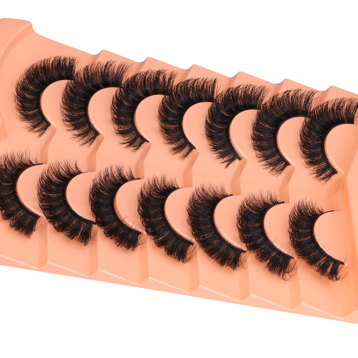False Eyelashes Full Mink Lashes Long Eyelashes 200D Wispy Thick Russian Strip Lashes Cat Eye Volume Lash Strips D Curvature Dramatic 7 Pairs Fake Lash Extensions by Boahankuke Boahankuke