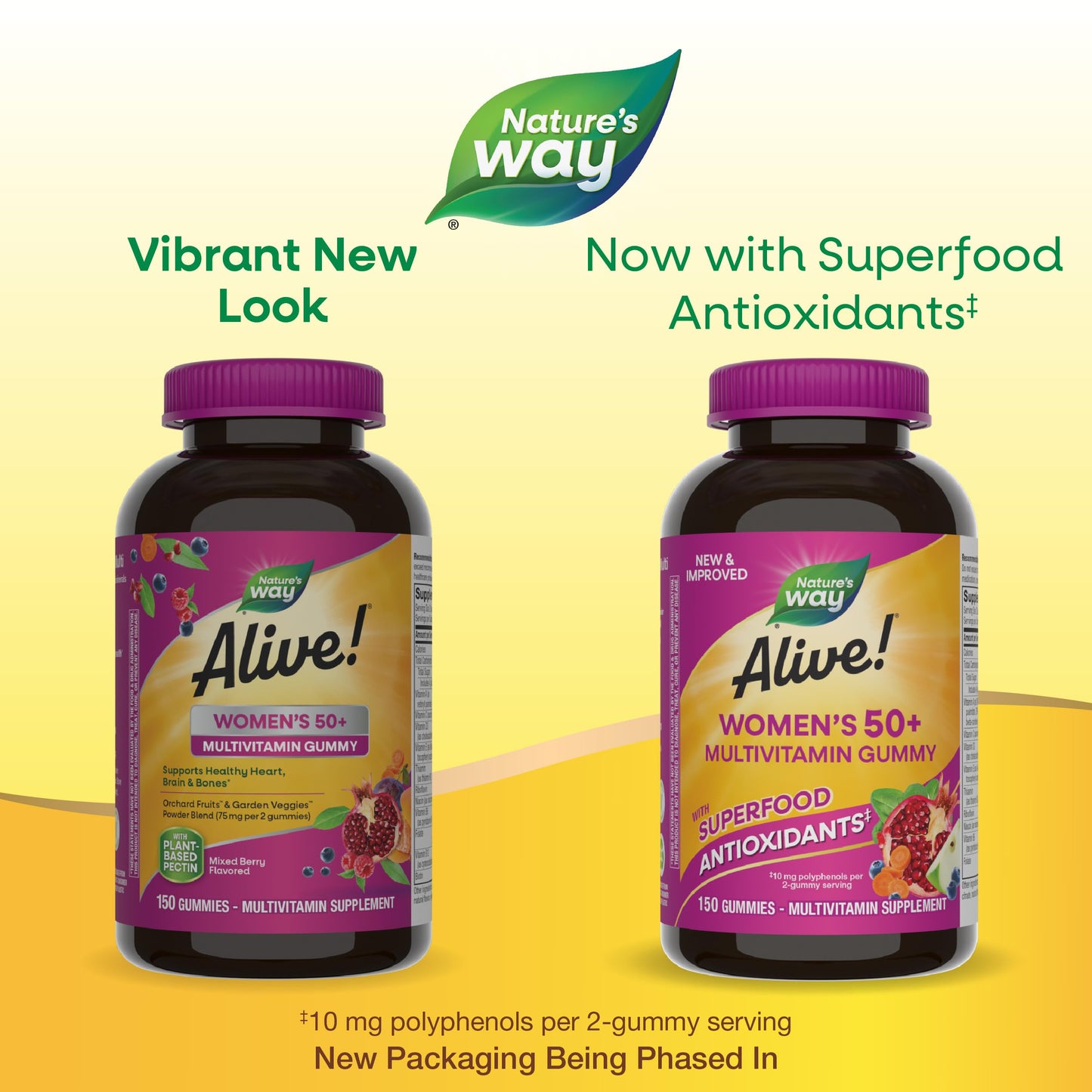 Nature's Way Alive! Women's 50+ Daily Gummy Multivitamins, Women's Supplements, Supports Healthy Heart, Brain & Bones Nature's Way