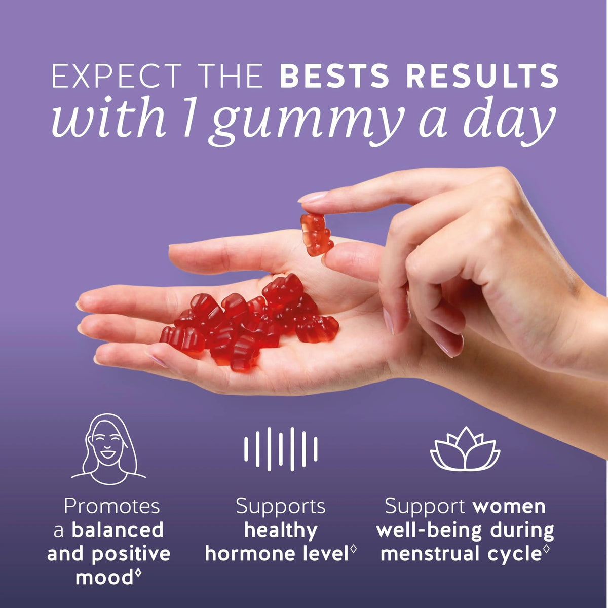 PMS Support Supplement for Women. Menstrual Relief Gummies to Target Hormonal Breakouts, Bloating, Period Cramps, & Mood Swings. Bears with Benefits
