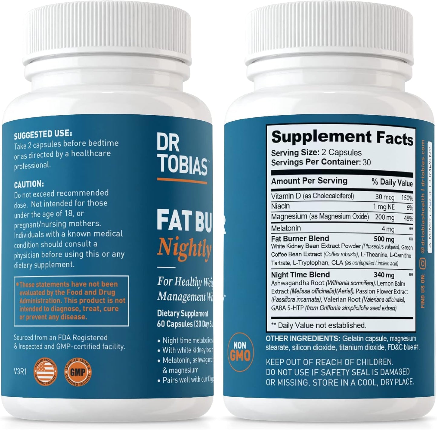 Dr. Tobias Colon Everyday Health and Fat Burner Nightly, Daily Digestive & Night Time Metabolic Support, Curb Cravings, Boost Energy & Gut Health, Non-GMO Gsupps Australia