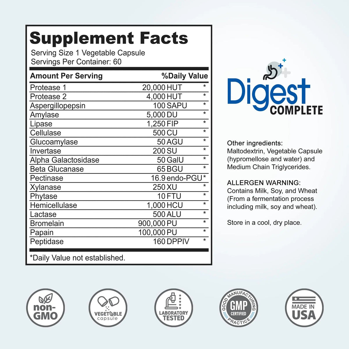 Digest Complete 2-in-1 Probiotic Digestive Enzymes, 60 Capsules Instant Brands