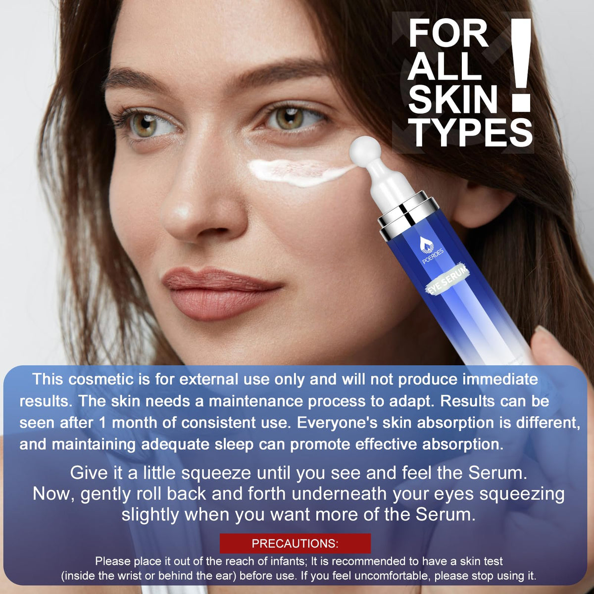 Eye Serum with 8% Caffeine & 8% Retinol Under Eye Cream 0.5 Fl Oz POEROES