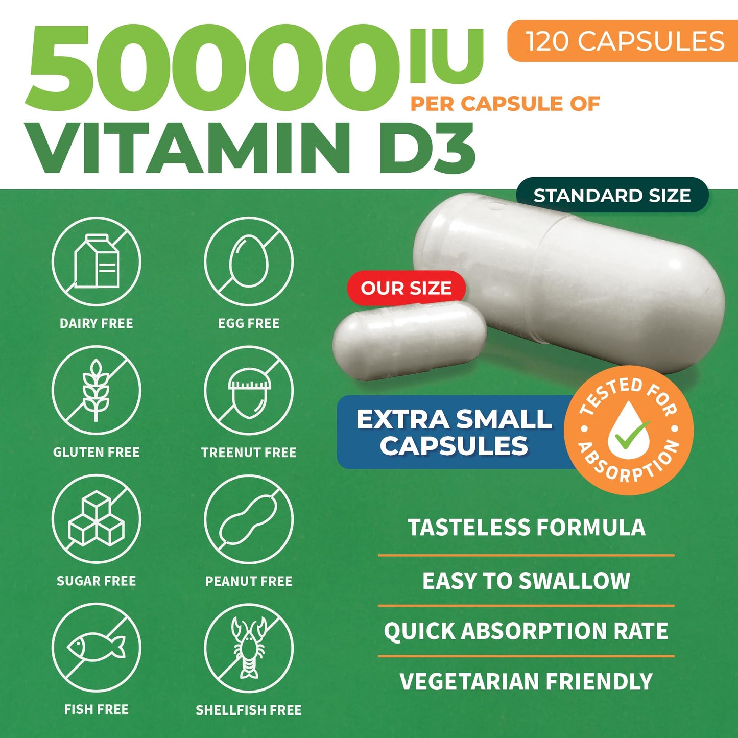 ForestLeaf - Vitamin D3 IU Weekly Supplement - Vitamin D Capsules for Bones ForestLeaf