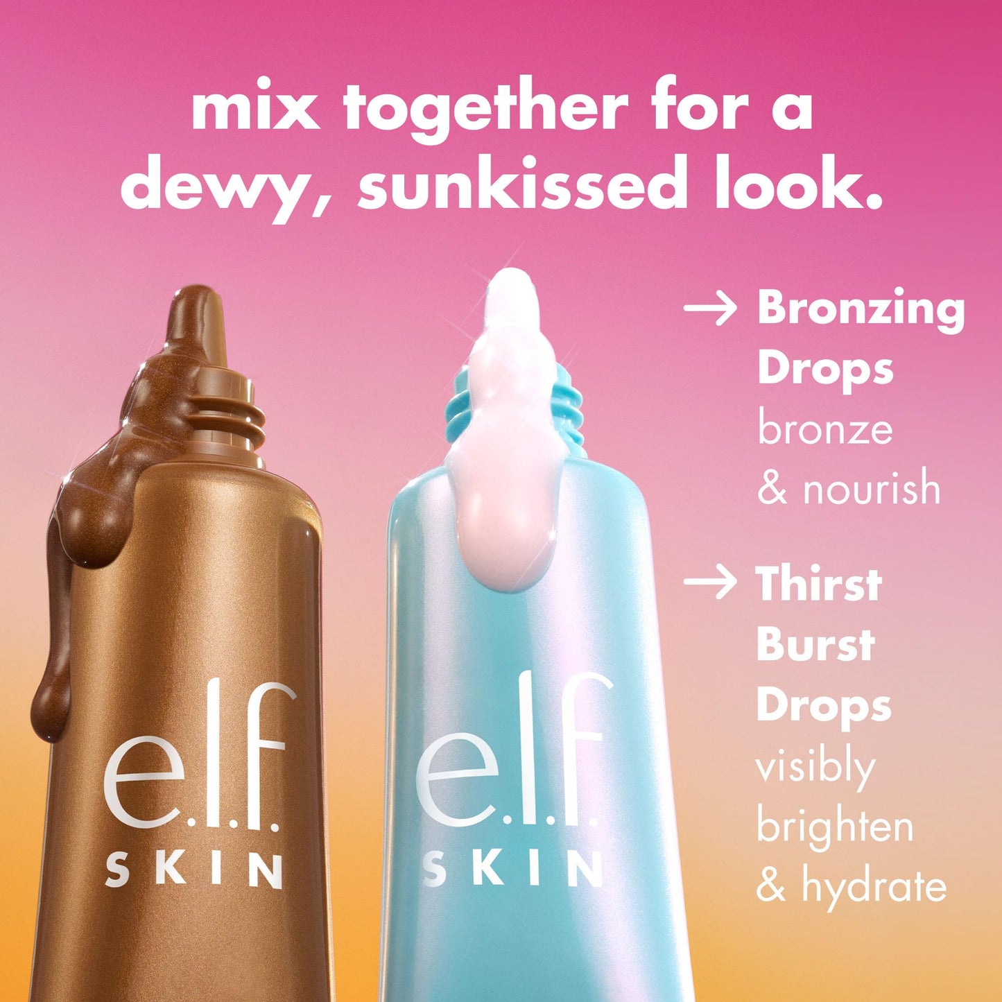 e.l.f. SKIN The Hottest Drops Duo, Holy Hydration! Thirst Burst & Bronzing Skincare Set, For A Dewy, Sun-Kissed Look, Vegan & Cruelty-Free e.l.f.